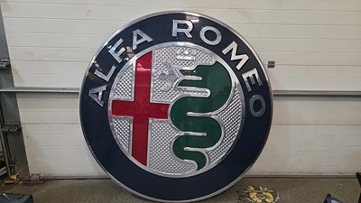 Lot 181 - ALFA ROMEO DEALERSHIP SIGN 240V ILLUMINATED 70" DIA