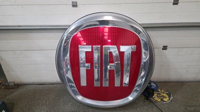 Lot 257 - FIAT DEALERSHIP SIGN 240V ILLUMINATED 50" DIA