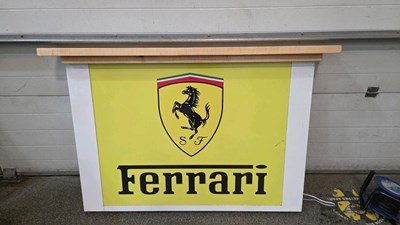 Lot 427 - FERRARI ILLUMINATED ALUMINIUM , WITH TOUGHENED GLASS FRONT 57" wide 38" high
