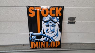 Lot 190 - STOCK DUNLOP ENAMEL SIGN 16" X 12"