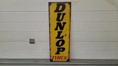 Lot 39 - HAND PAINTED DUNLOP METAL SIGN 29" X 10"