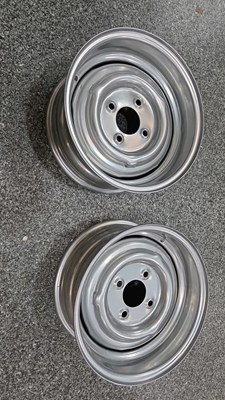 Lot 569 - PAIR OF NEW UNUSED FORD 6J 13" STEEL WHEEL RIMS