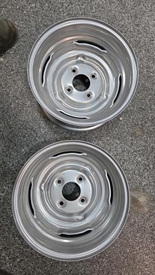 Lot 569 - PAIR OF NEW UNUSED FORD 6J 13" STEEL WHEEL RIMS