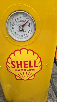 Lot 301 - PETROL PUMP WITH SHELL GLASS GLOBE