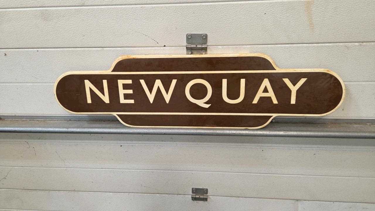 Lot 13 - NEWQUAY RAILWAY SIGN 36" X 10"