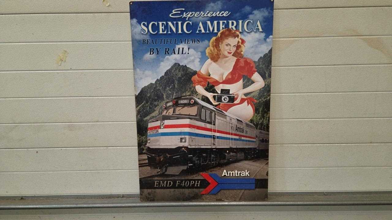 Lot 63 - SCENIC AMERICAN SIGN 36" X 24"