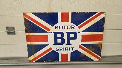 Lot 95 - BP MOTOR SPIRIT ENAMEL SIGN 24" X 16"