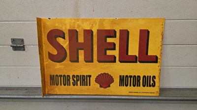 Lot 111 - SHELL MOTOR SPIRIT , DOUBLE SIDED ENAMEL SIGN 24" X 16"
