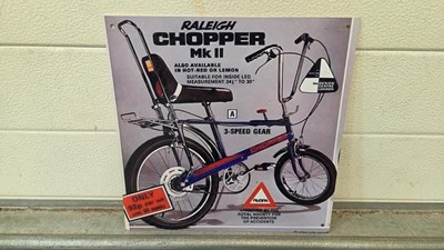 Lot 127 - RALEIGH CHOPPER REPRODUCTION SIGN 12" X 12"