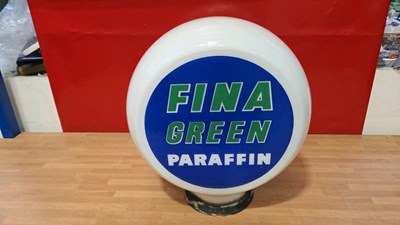 Lot 401 - FINA GREEN PARAFFIN GLASS GLOBE