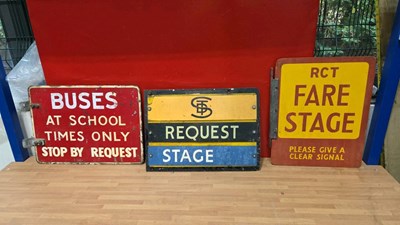Lot 589 - SELECTION OF DOUBLE SIDED BUS STOP SIGNS