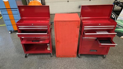 Lot 405 - 2 X TOOL CHESTS & STEEL CABINET