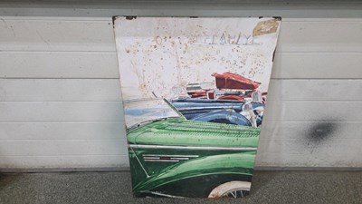 Lot 831 - DELAHAY TIN SIGN 36" X 24"
