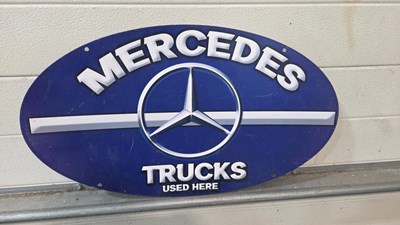 Lot 853 - MERCEDES TRUCKS , DOUBLE SIDED SIGN 24" X 14"