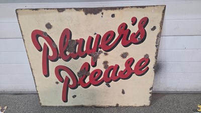 Lot 463 - PLAYER'S PLEASE ENAMEL SIGN 41" X 34"