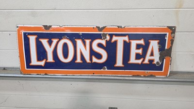 Lot 451 - LYONS TEA ENAMEL SIGN 35" X 12"