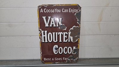 Lot 275 - VAN HOUTENS COCOA ENAMEL SIGN 21" X 14"