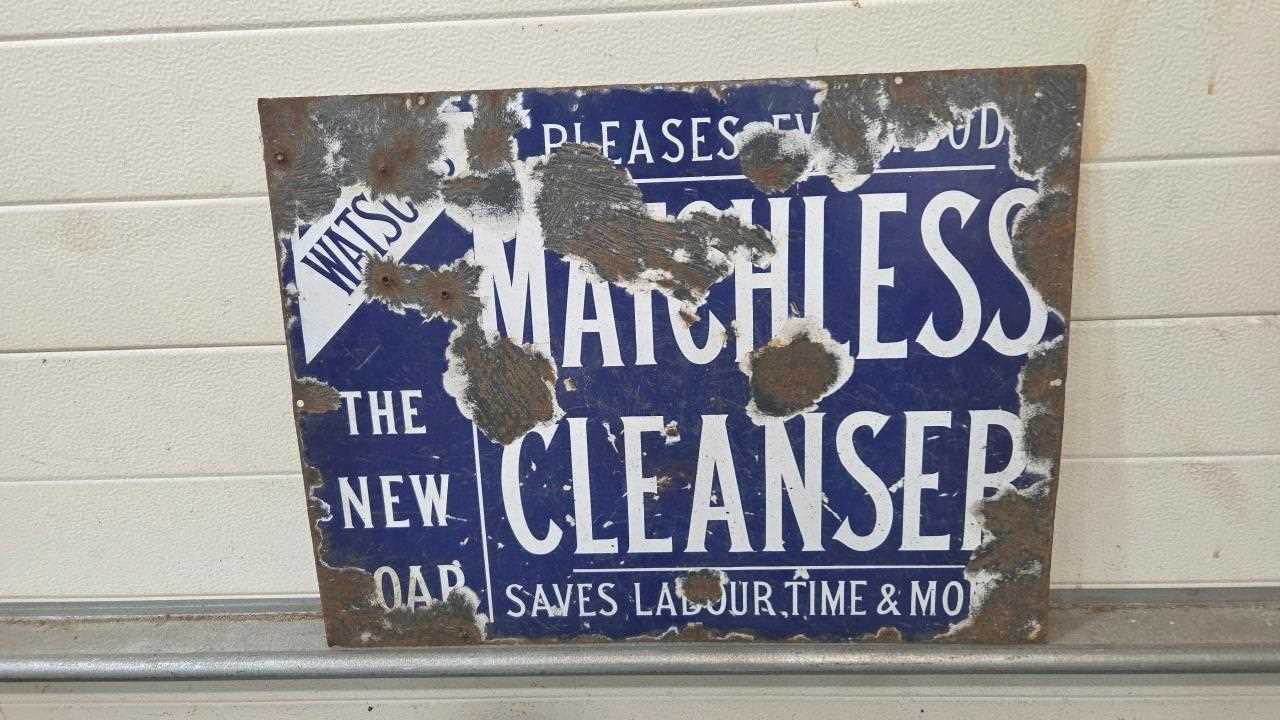 Lot 269 - THE NEW SOAP MATCHLESS CLEANSER ENAMEL SIGN