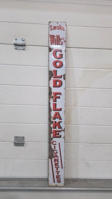 Lot 201 - WILL'S GOLD FLAKE CIGARETTES ENAMEL SIGN 40" X 4"