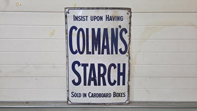 Lot 173 - COLMAN'S STARCH ENAMEL SIGN 36" X 24"