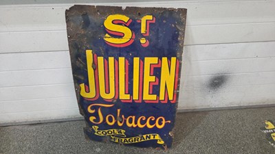 Lot 113 - ST JULIEN TOBACCO ENAMEL SIGN 36" X 24"