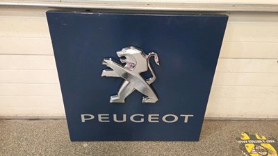 Lot 679 - PEUGEOT DEALER OUTDOOR SIGN 38" X 40"