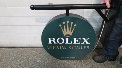 Lot 363 - ROLEX STYLE , DOUBLE SIDED LIGHT UP SIGN 24" DIA