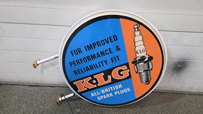 Lot 171 - K L G SPARK PLUGS , DOUBLE SIDED LIGHT UP SIGN 31" DIA