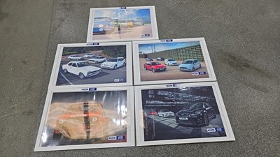 Lot 407 - 5 X FORD RS FRAMED PICTURES 39" X 27"