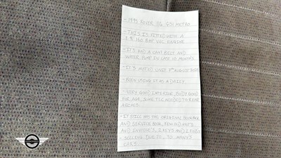 Lot 620 - 1995 ROVER 114 GSI