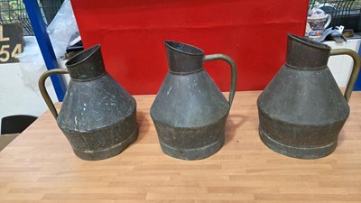 Lot 809 - 3 LARGE BRASS URNS