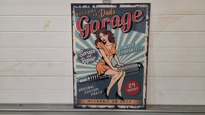 Lot 623 - RETRO DAD'S GARAGE PERSPEX SIGN 33" X 24"