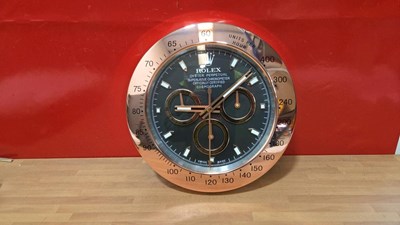 Lot 489 - ROLEX STYLE OYSTER PERPETUAL WALL CLOCK