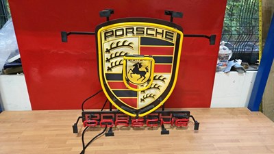 Lot 537 - NEON PORSCHE SIGN 22" x 22"