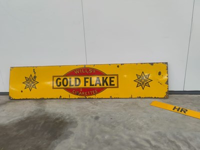 Lot 71 - ORIGINAL CIGARETTE ADVERTISING 'GOLD FLAKE' ENAMEL SIGN 15" X 72"