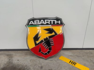 Lot 461 - GENUINE ABARTH DEALERSHIP ILLUMINATED SIGN WITH RAISED LETTERS. SIZE APPROX 32"