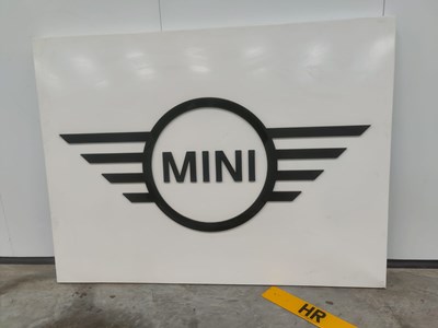 Lot 517 - GENUINE MINI DEALERSHIP ILLUMINATED SIGN WITH RAISED LETTERS - APPROX 72" X 52"