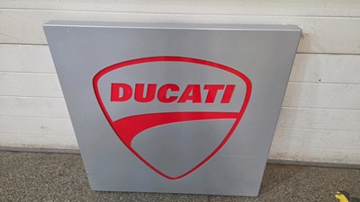 Lot 561 - DUCATI MOTORCYCLE ILLUMINATED SHOWROOM SIGN 30" x 30"