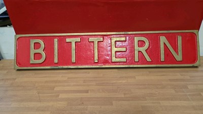 Lot 115 - LOCOMOTIVE NAME PLATE " BITTERN " 39" X 8"