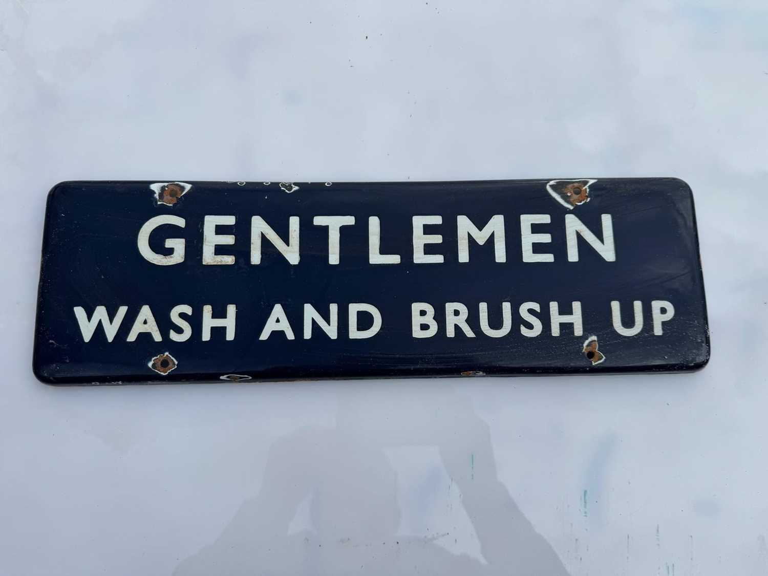 Lot 39 - RAILWAY GENTLEMEN ENAMEL SIGN 18" X 6"