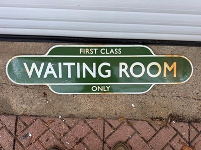 Lot 133 - RAILWAY WAITING ROOM ENAMEL SIGN 36" X 10"