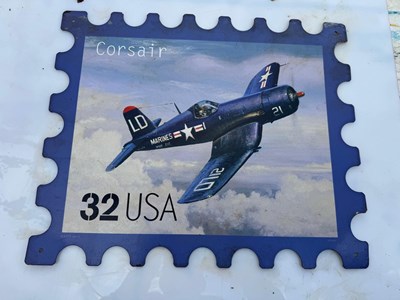 Lot 203 - CORSAIR 32 USA SIGN 18.5" X 15.5"