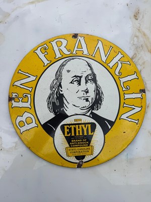 Lot 321 - BEN FRANKLIN ENAMEL SIGN 12" DIA