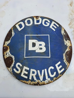 Lot 481 - DODGE SERVICE ENAMEL SIGN 12" DIA
