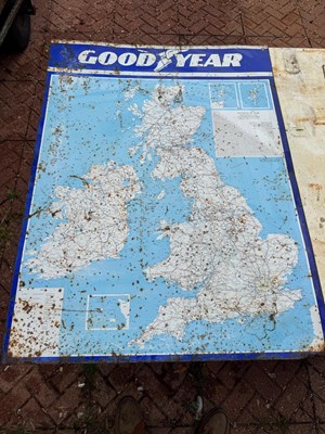 Lot 493 - GOOD YEAR MAP SIGN 36" X 27"