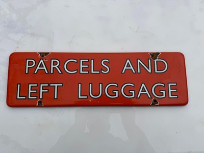 Lot 515 - RAILWAY LEFT LUGGAGE ENAMEL SIGN 18" X 6"
