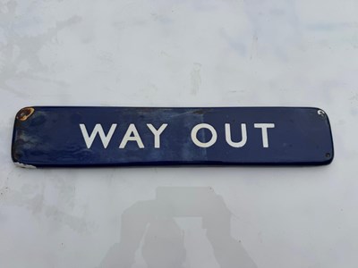 Lot 611 - RAILWAY WAY OUT ENAMEL SIGN 18" X 3.5"