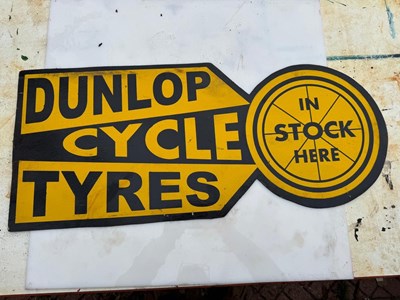 Lot 731 - DUNLOP CYCLE TYRES SIGN 34" X 15"