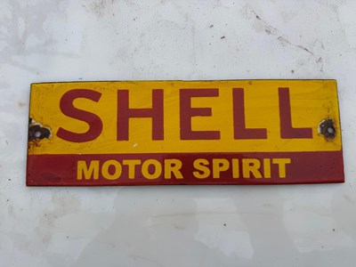 Lot 765 - SHELL MOTOR SPIRIT ENAMEL SIGN 12" X 4"