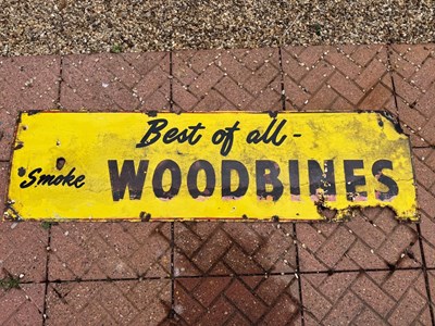 Lot 779 - WOODBINE CIGARETTE ENAMEL SIGN 60" X 17"